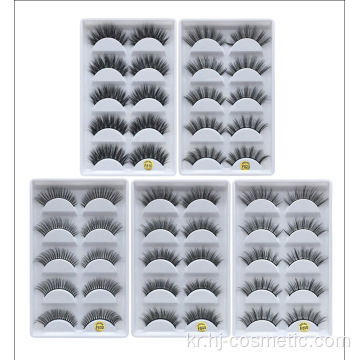 아름다움 속눈썹 자연 긴 두꺼운 거짓 속눈썹 도매 5 쌍 3D 가짜 밍크 속눈썹